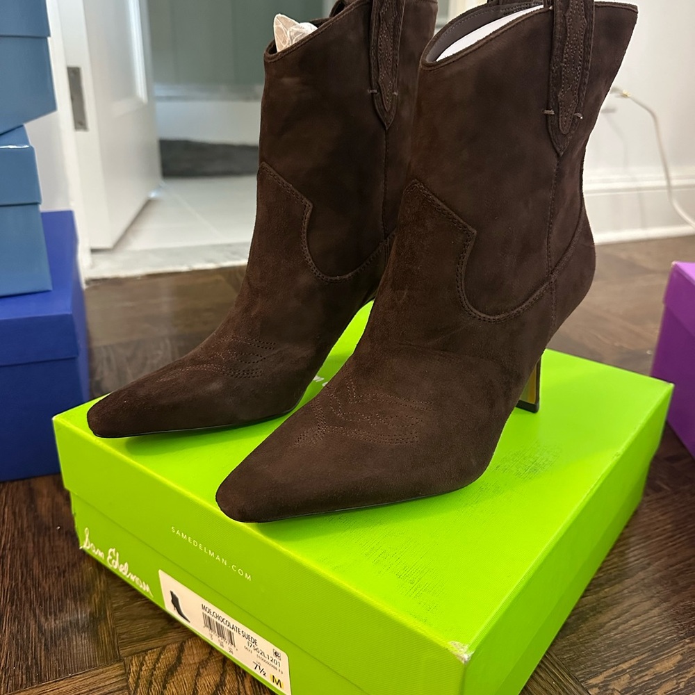 Sam Edelman Dark Brown Heeled Boots
